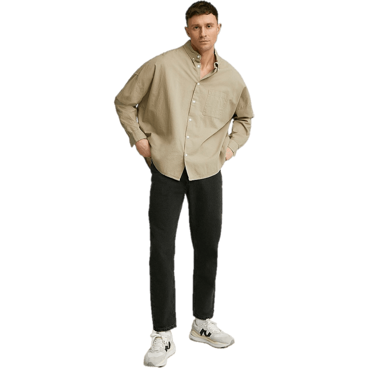 Chemise en lin, synchrone, grège