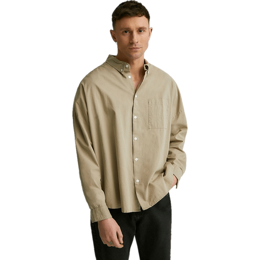 Chemise en lin, synchrone, grège