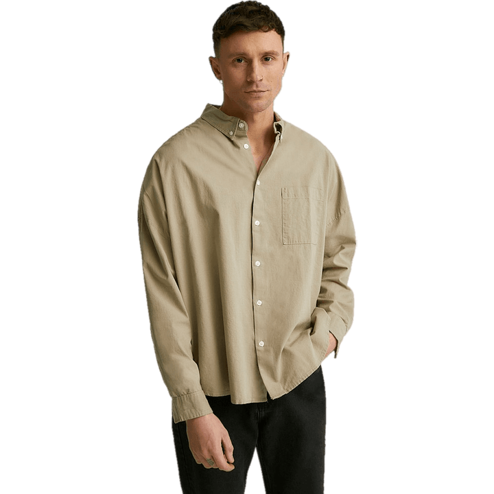 Chemise en lin, synchrone, grège