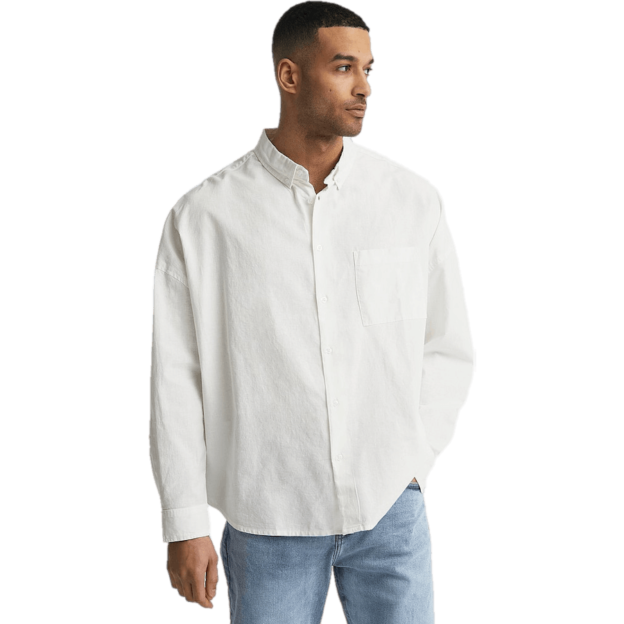 Chemise en lin carrée