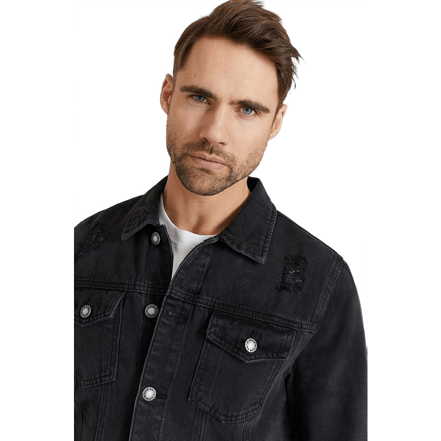 Destroyed Denim Jacke Washed