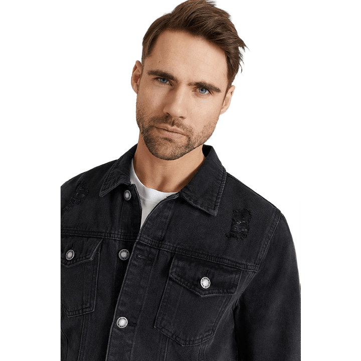 Destroyed Denim Jacke Washed