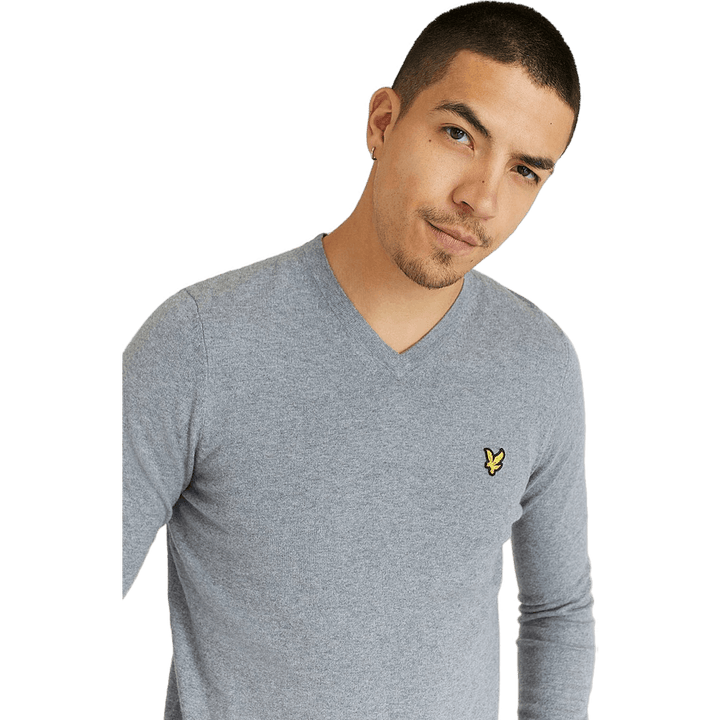 Cotton Merino V Neck Jumper Mid