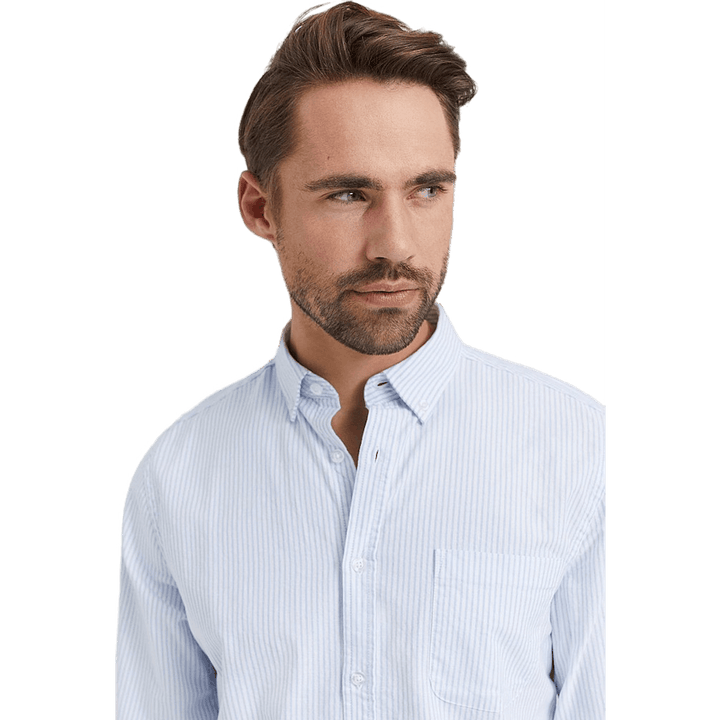 Melker Oxford Shirt Stiped Light Blue