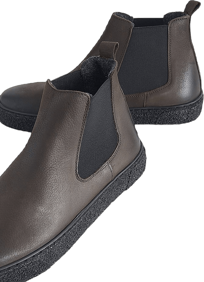 Stivali arricciati in nabuk marrone