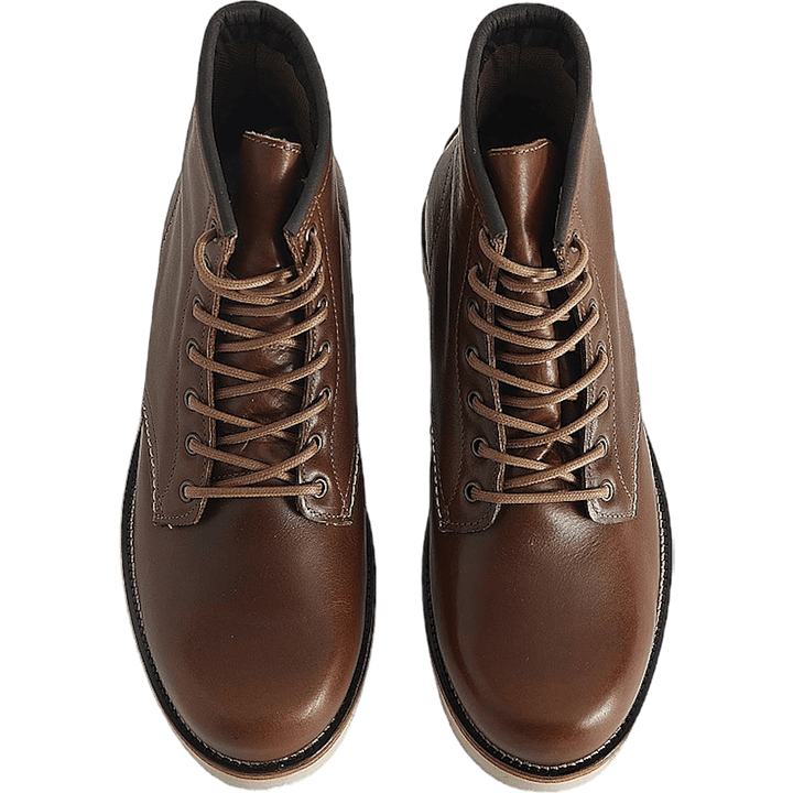 Raue Spitzenstiefel Braunes Leder