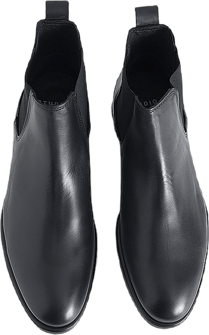 Bottines Chelsea propres en cuir noir