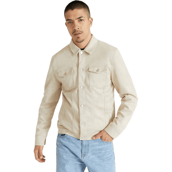 Kurtka Fake Suede Trucker Jacket Light Sand