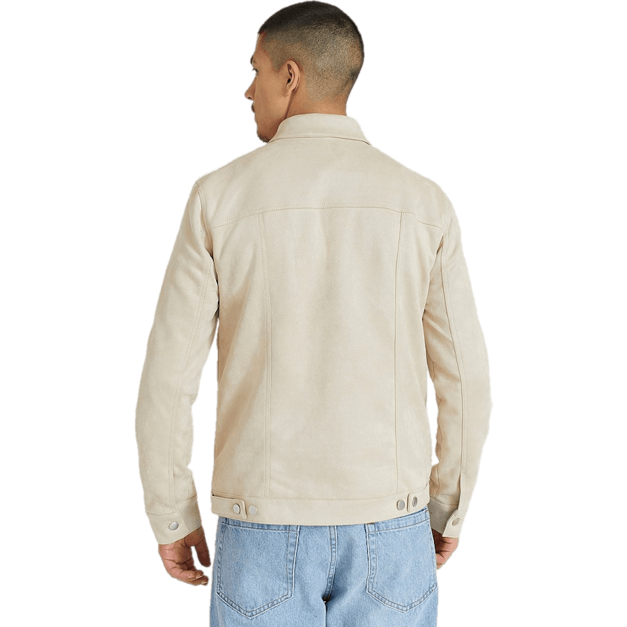 Kurtka Fake Suede Trucker Jacket Light Sand