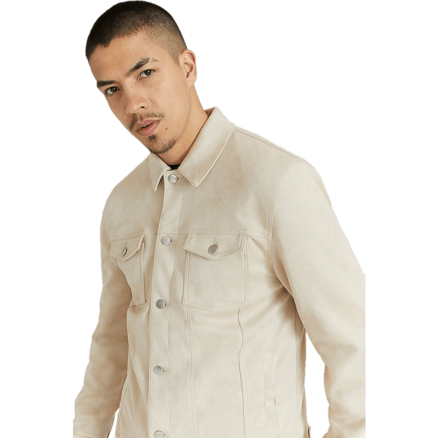 Kurtka Fake Suede Trucker Jacket Light Sand