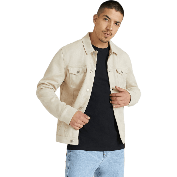 Kurtka Fake Suede Trucker Jacket Light Sand
