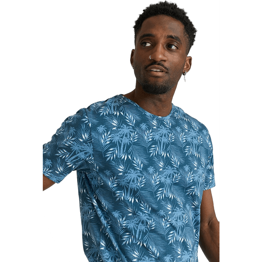 Printed Tee Blue Leaf