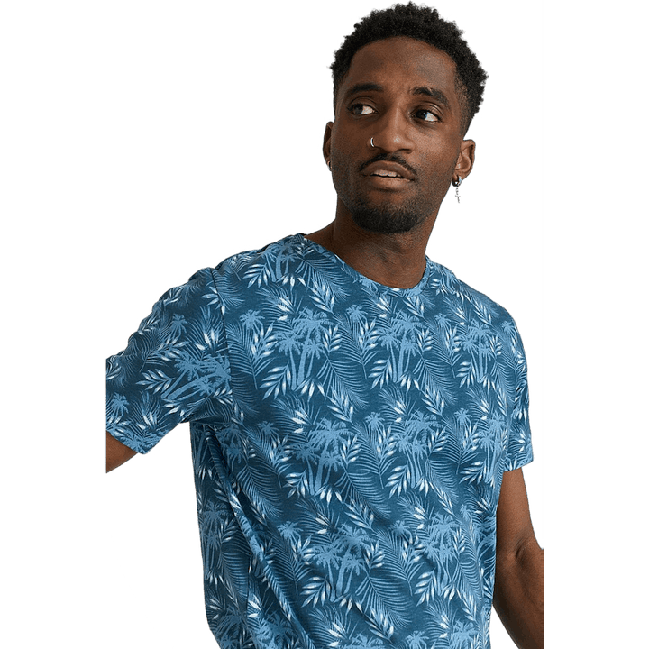 Printed Tee Blue Leaf