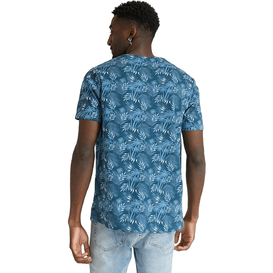 Printed Tee Blue Leaf