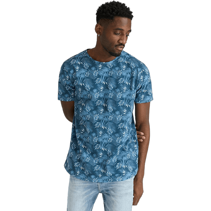 Printed Tee Blue Leaf