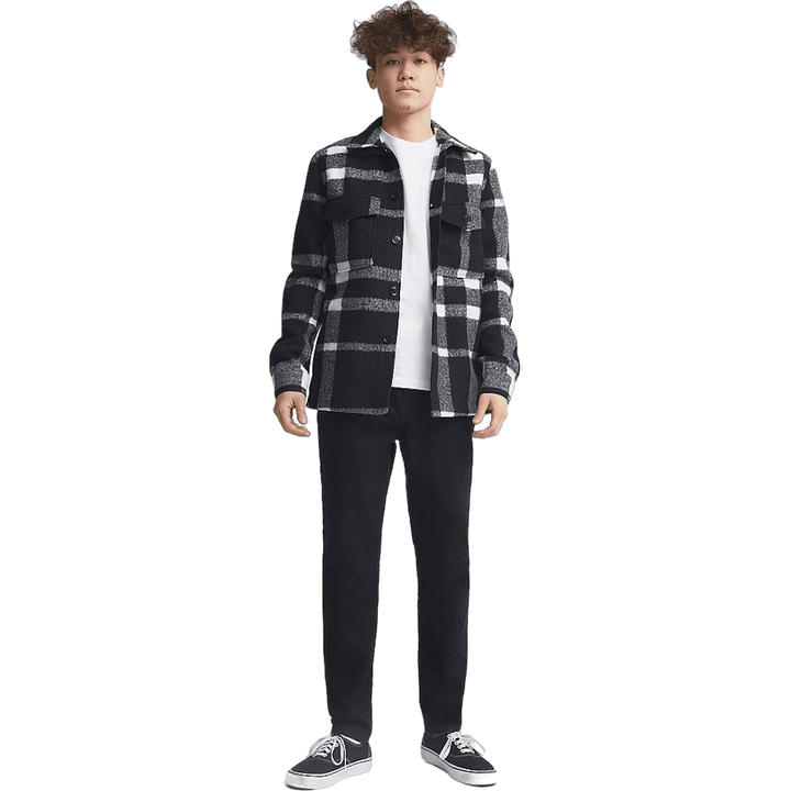 Studio Check Overshirt Black/white