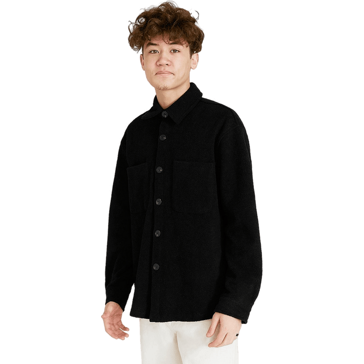 Relaxed Pile Overshirt Black