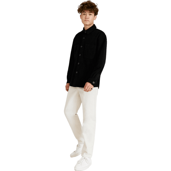 Relaxed Pile Overshirt Black