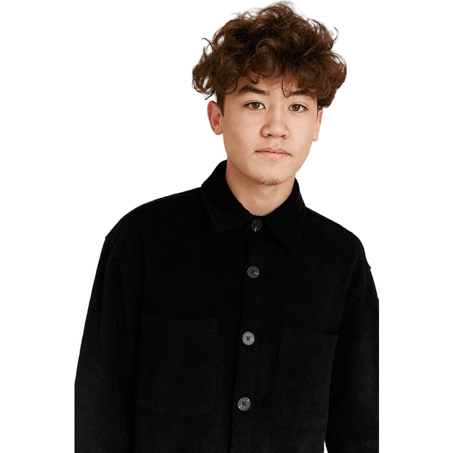 Relaxed Pile Overshirt Black