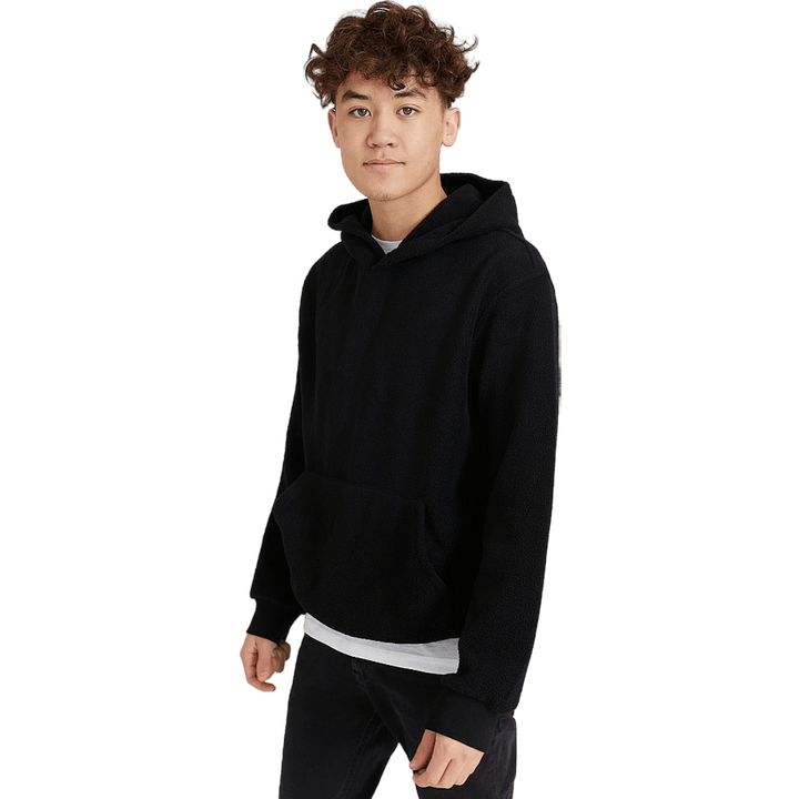 Soft Pile Hoodie Black
