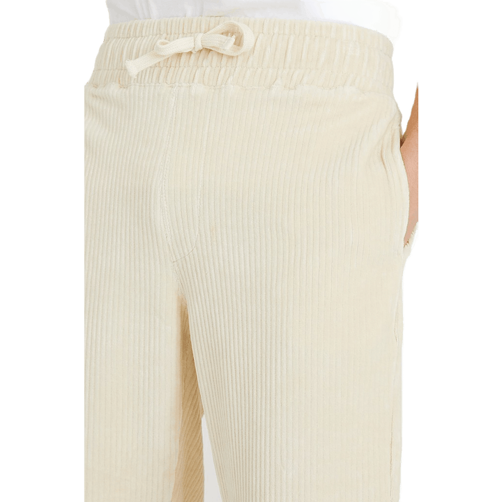 Sweatpants i mjukt sladdmaterial Beige