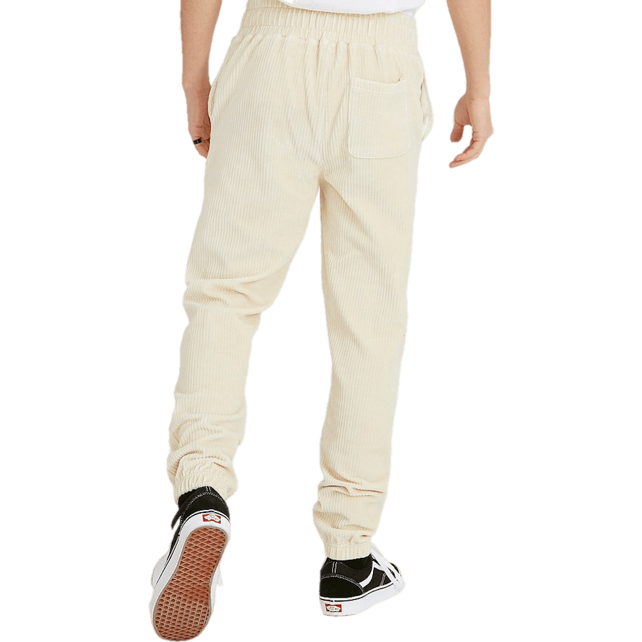 Sweatpants i mjukt sladdmaterial Beige