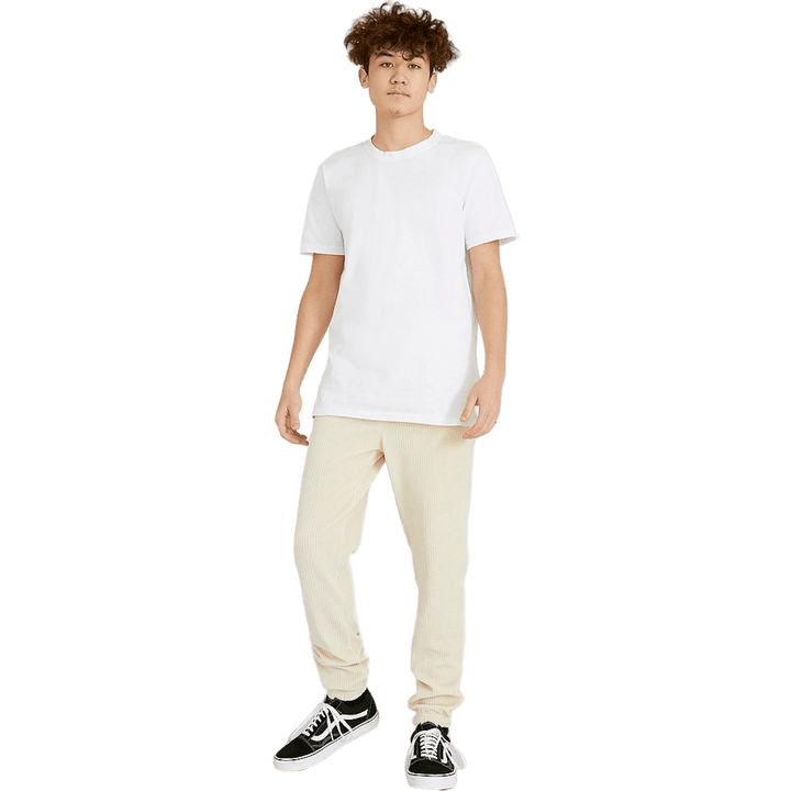 Sweatpants i mjukt sladdmaterial Beige