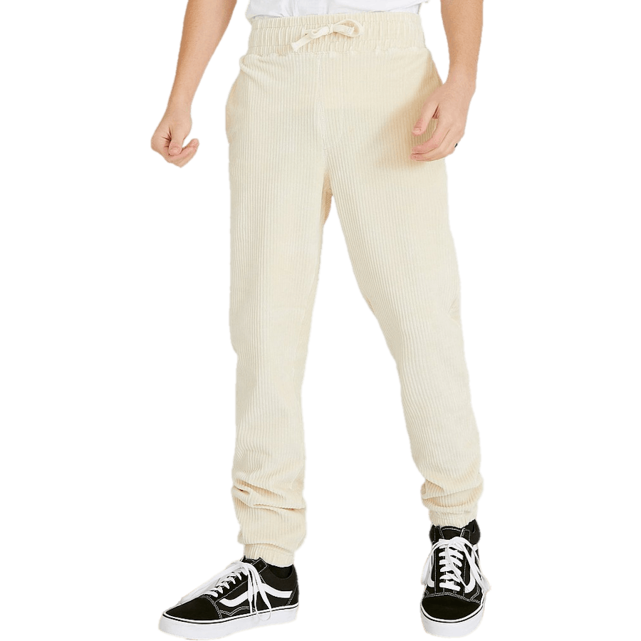 Sweatpants i mjukt sladdmaterial Beige