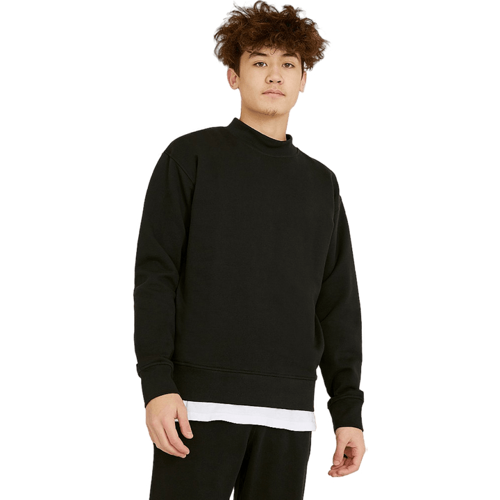 Breites Rippen-Sweatshirt Schwarz