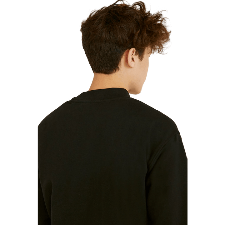 Breites Rippen-Sweatshirt Schwarz