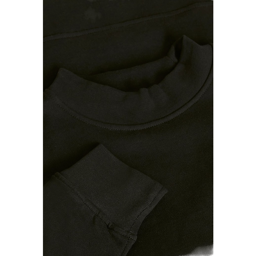 Breites Rippen-Sweatshirt Schwarz