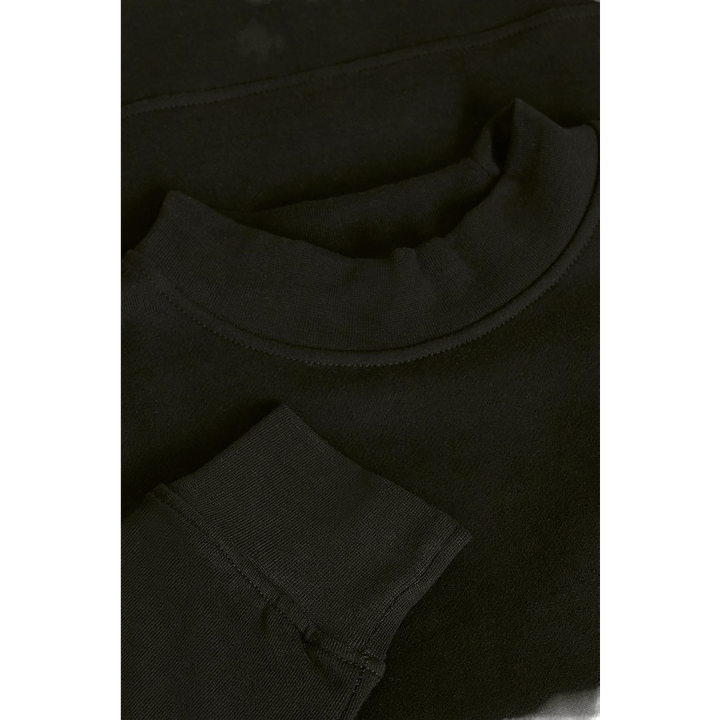 Breites Rippen-Sweatshirt Schwarz