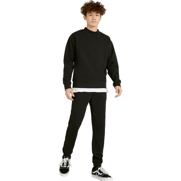 Breites Rippen-Sweatshirt Schwarz