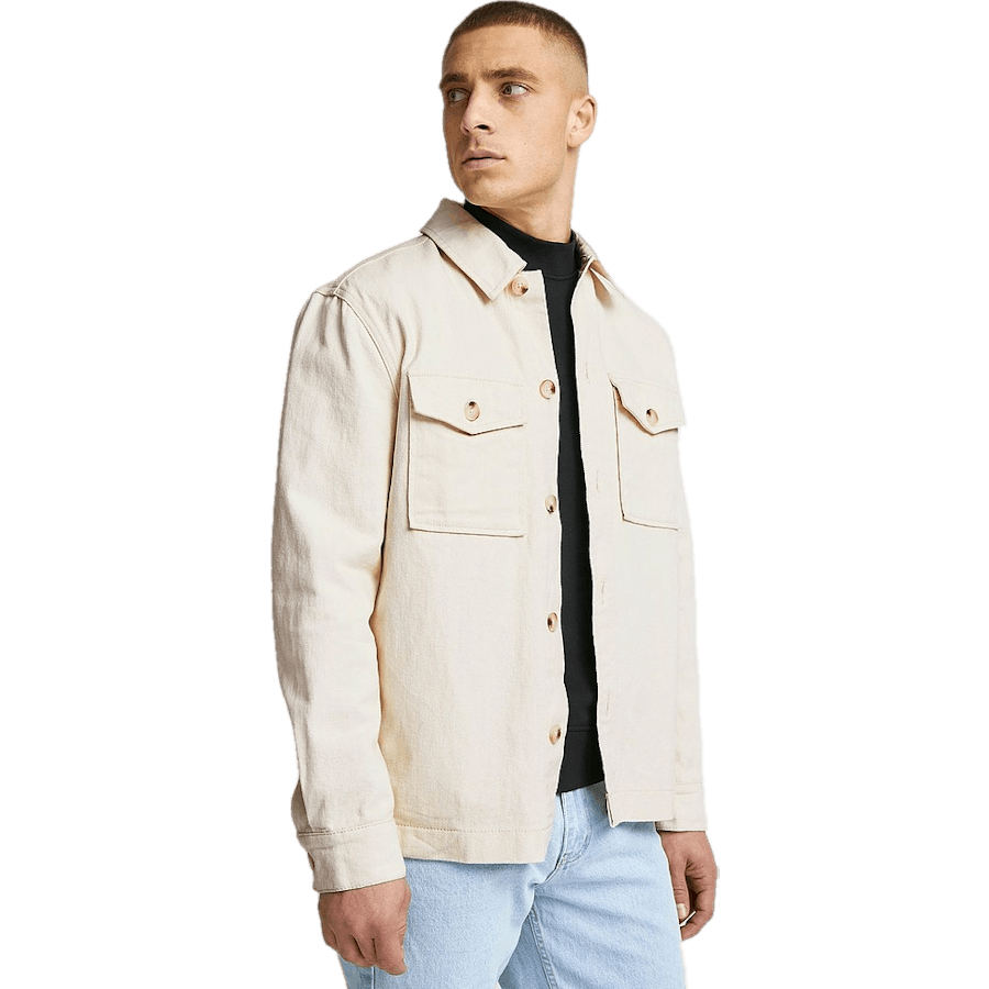 Relaxed Twill Overshirt Ecru