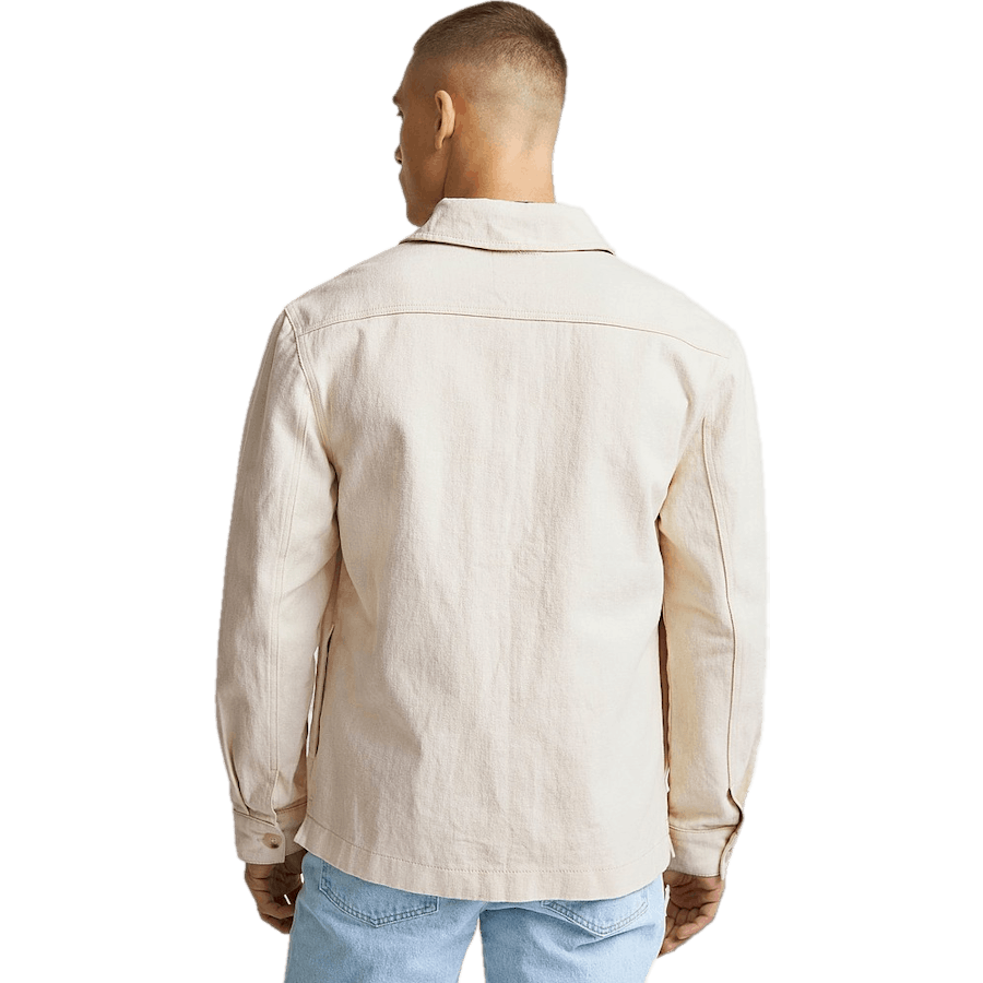 Relaxed Twill Overshirt Ecru