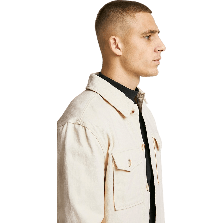Relaxed Twill Overshirt Ecru