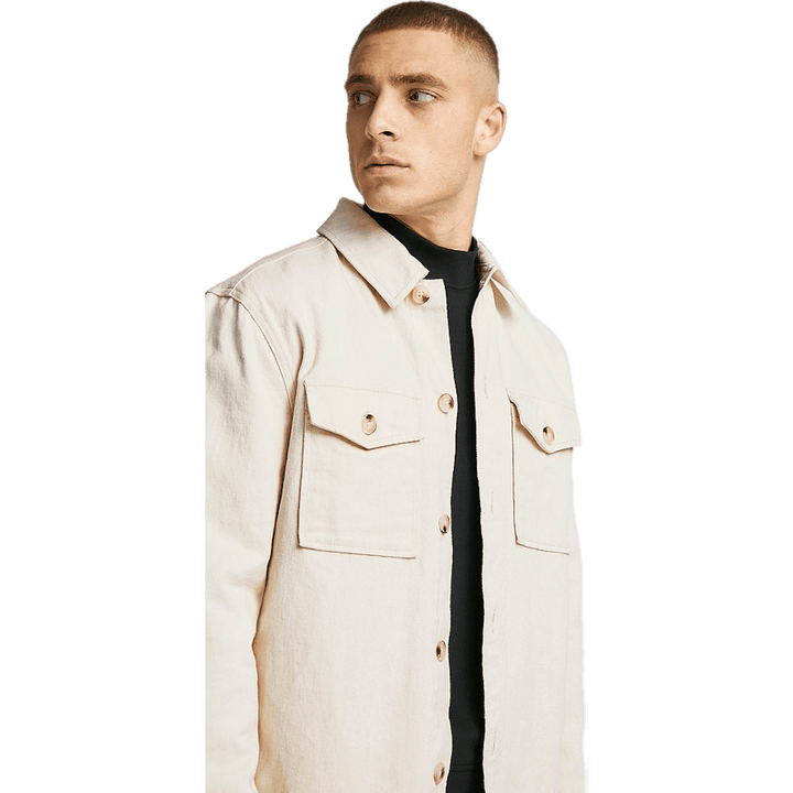 Relaxed Twill Overshirt Ecru