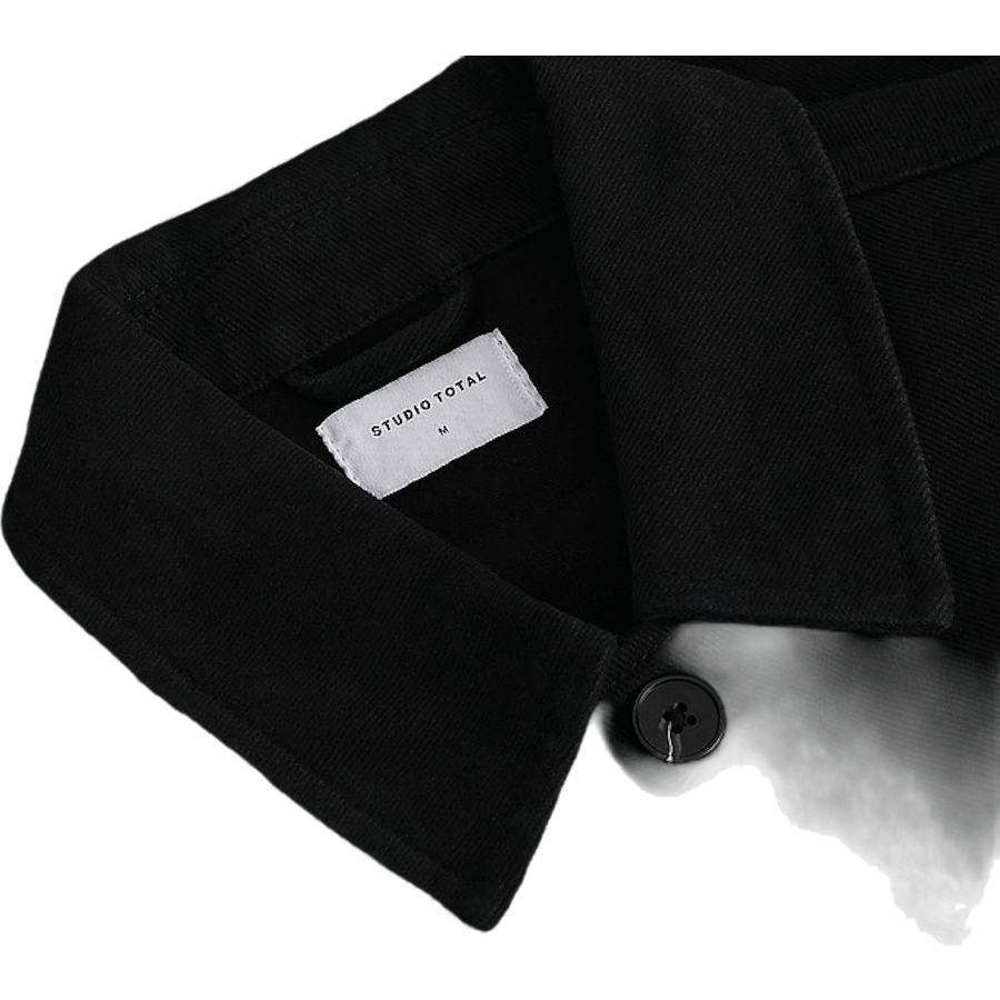 Entspanntes Twill-Overshirt Schwarz