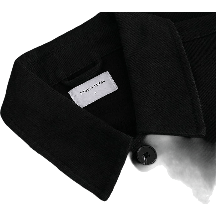 Entspanntes Twill-Overshirt Schwarz
