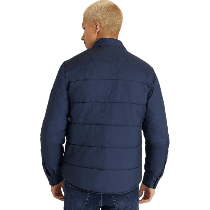 Crinkle Nylon Shirt Jacket Calvin Navy