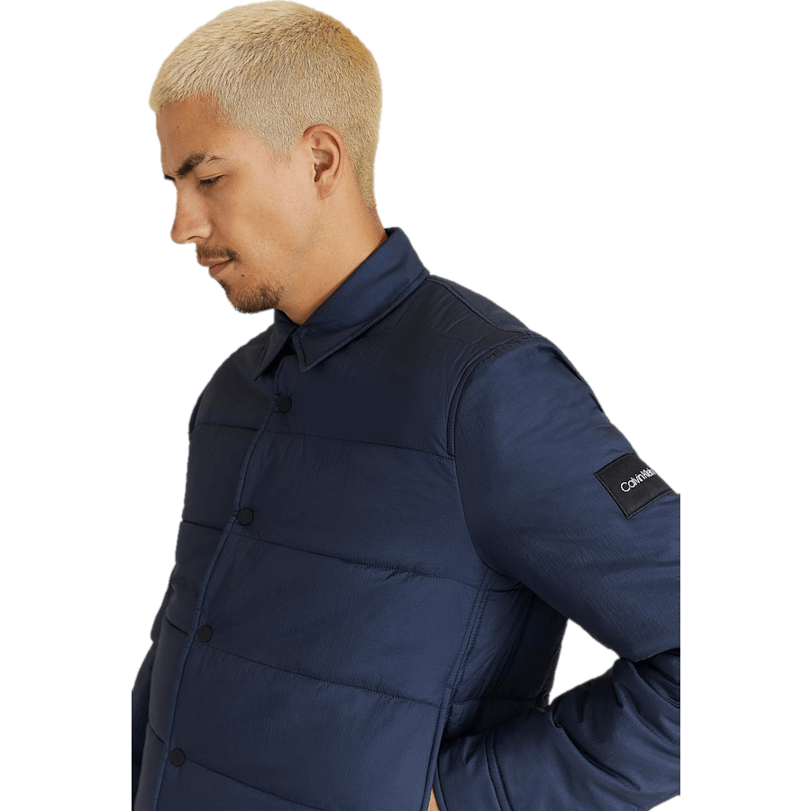 Crinkle Nylon Shirt Jacket Calvin Navy