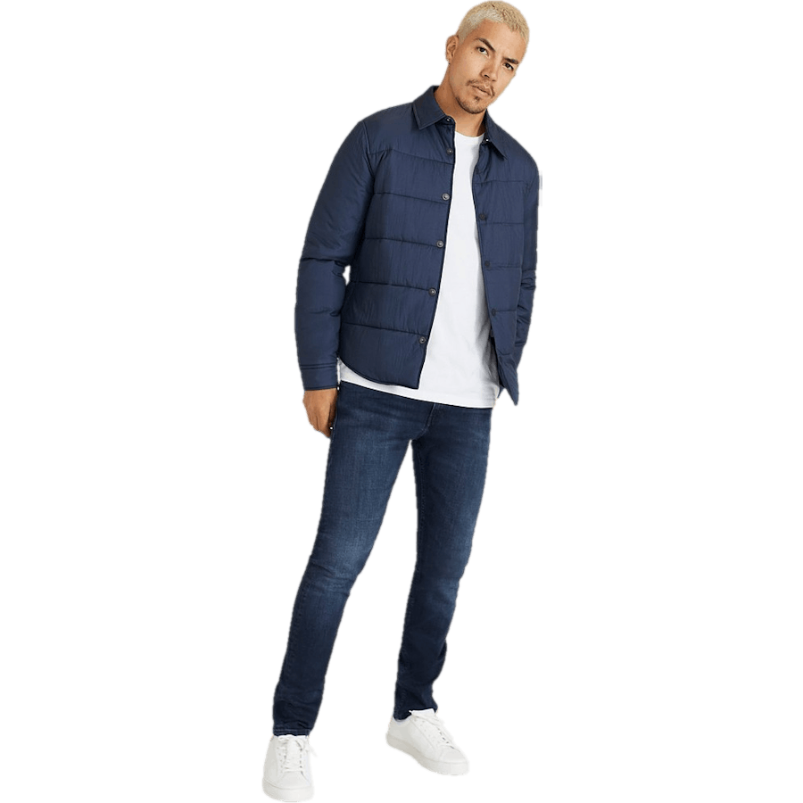 Crinkle Nylon Shirt Jacket Calvin Navy
