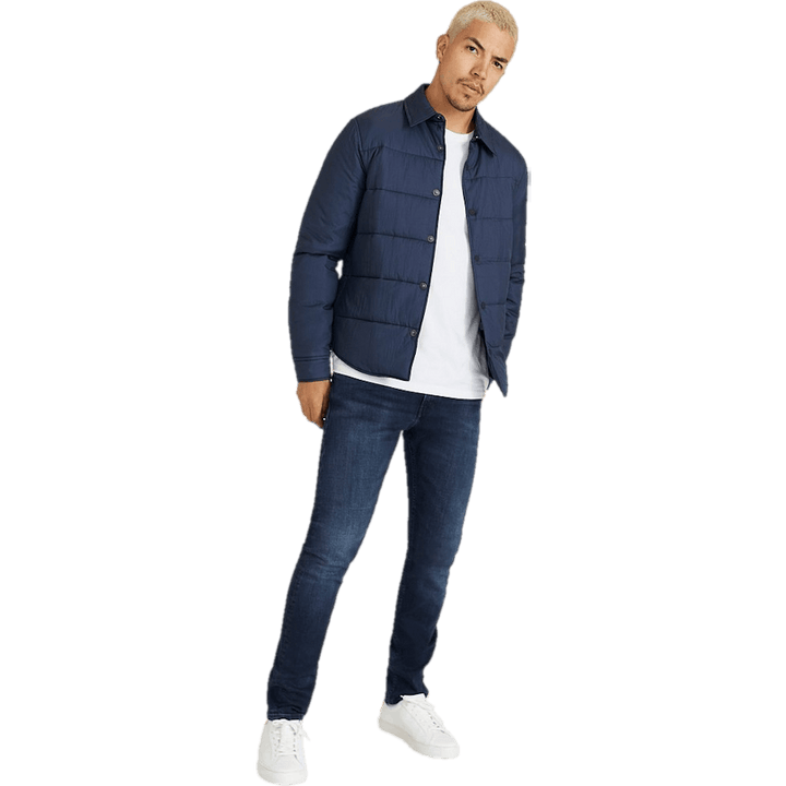 Crinkle Nylon Shirt Jacket Calvin Navy