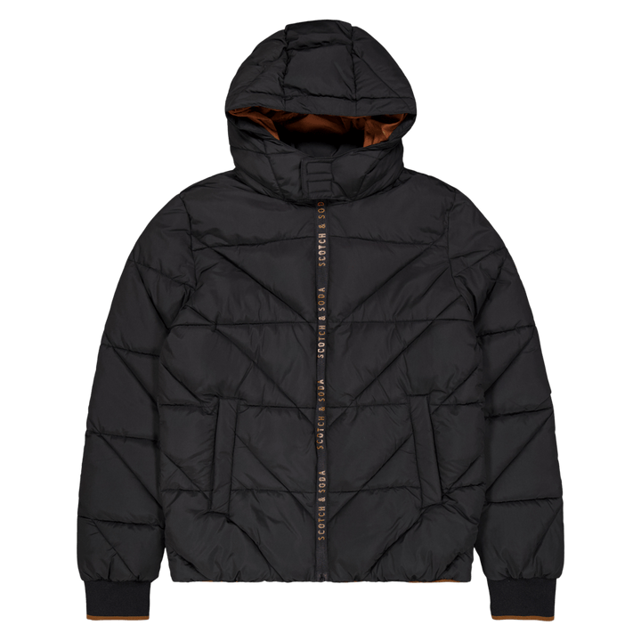 Water-repellent Hooded Jacket  Black