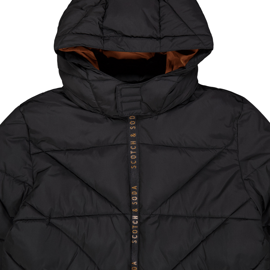 Water-repellent Hooded Jacket  Black