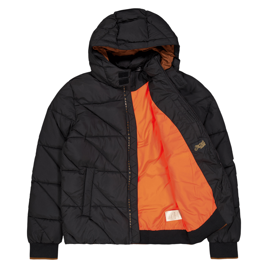 Water-repellent Hooded Jacket  Black