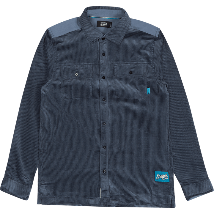Normale Passform- Kontrast Twill Qu Steel