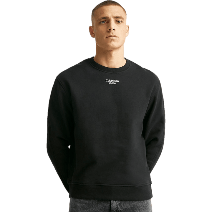 Calvin Klein Stacked Logo Crew Neck Beh