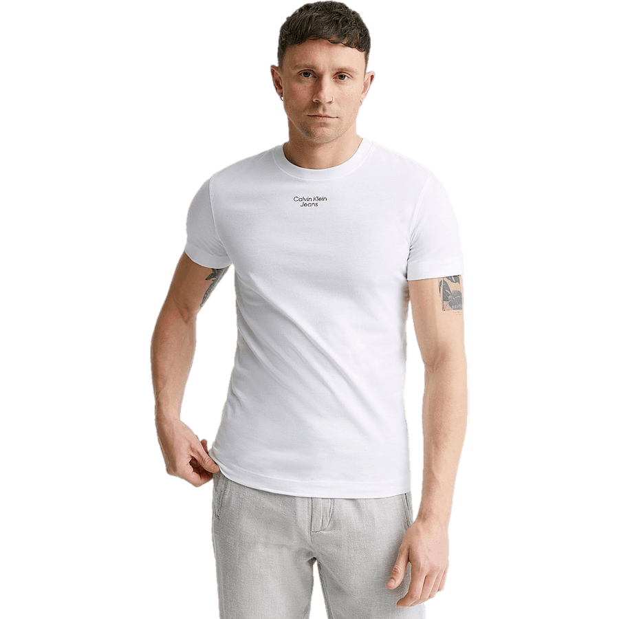 Stacked Logo Tee Yaf - Bright White