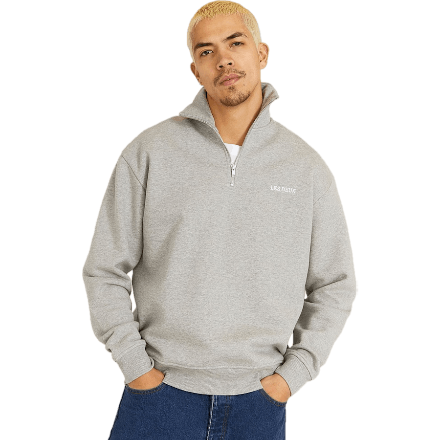 Diego Halfzip Sweatshirt Grey Melange/white